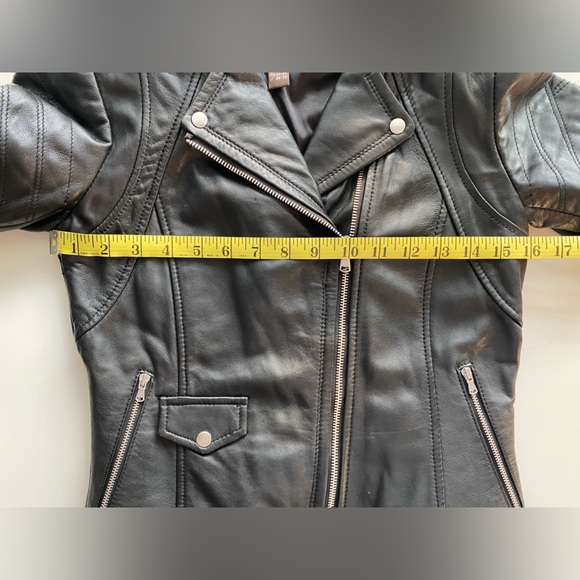 DANIER Motorcycle Jacket Black Leather Size 2XS ( US Size 2/4) UK 6/8 - Picture 7 of 10